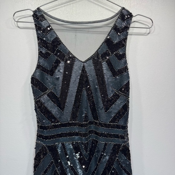 Molly Bracken Black and Silver Sequin Dress - Picture 2 of 6